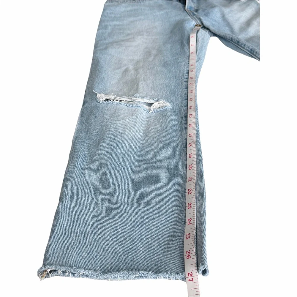 Levi's Light Blue Relaxed Women Jeans 28x27 ripped light wash straight leg pants - Picture 8 of 15